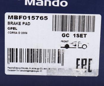 1 799 р. Колодки тормозные FIAT 500L OPEL Corsa передние (4шт.) MANDO MANDO mbf015765 MANDO mbf015765  с доставкой в г. Кемерово. Увеличить фотографию 5