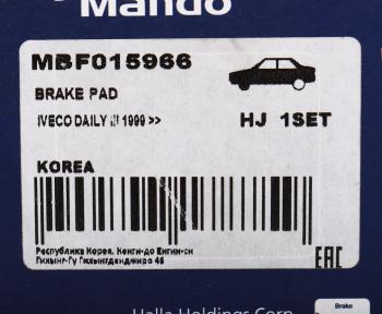 3 199 р. Колодки тормозные NISSAN Cabstar (06-) передние (с датчиком) (4шт.) MANDO MANDO mbf015966  с доставкой в г. Кемерово. Увеличить фотографию 5