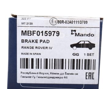 2 399 р. Колодки тормозные LAND ROVER Range Rover (12-) задние (4шт.) MANDO MANDO mbf015979  с доставкой в г. Кемерово. Увеличить фотографию 4