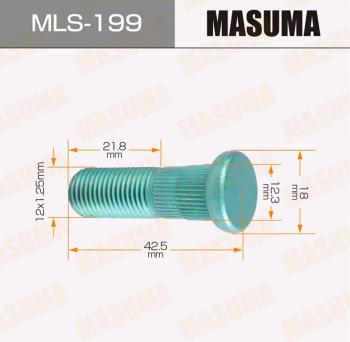 93 р. Шпилька колеса SUZUKI SX4 (07-) переднего MASUMA MASUMA mls-199  с доставкой в г. Кемерово. Увеличить фотографию 3