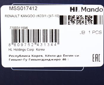 4 199 р. Амортизатор RENAULT Kangoo передний левыйправый масляный MANDO MANDO mss017412  с доставкой в г. Кемерово. Увеличить фотографию 3