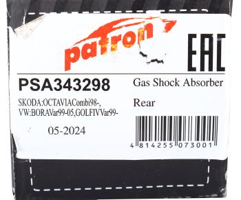 2 459 р. Амортизатор VW Golf (98-04) задний левыйправый PATRON PATRON psa343298  с доставкой в г. Кемерово. Увеличить фотографию 4