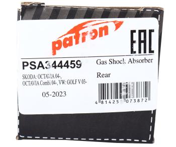 2 299 р. Амортизатор VW Golf 5,6,Caddy AUDI A3 SKODA Octavia,Yeti задний левыйправый газовый PATRON PATRON psa344459  с доставкой в г. Кемерово. Увеличить фотографию 4