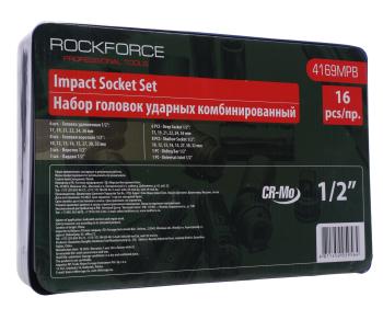4 299 р. Набор головок торцевых 12 10-32мм коротких, 17-36 глубоких ударных 16 предметов ROCKFORCE ROCKFORCE rf-4169mpb  с доставкой в г. Кемерово. Увеличить фотографию 7