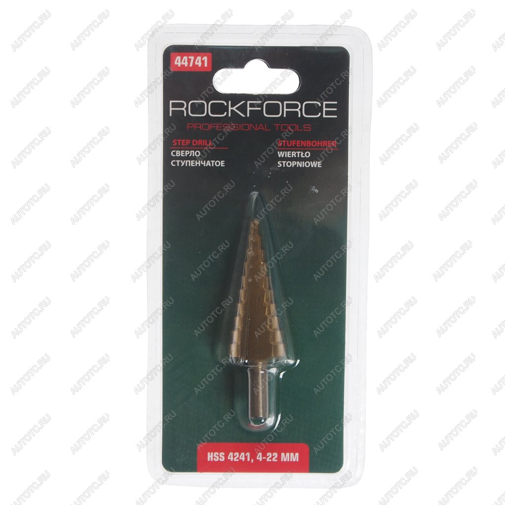 649 р. Сверло ступенчатое 4.0-22.0мм в блистере (HSS 4241) ROCKFORCE ROCKFORCE rf-44741  с доставкой в г. Кемерово