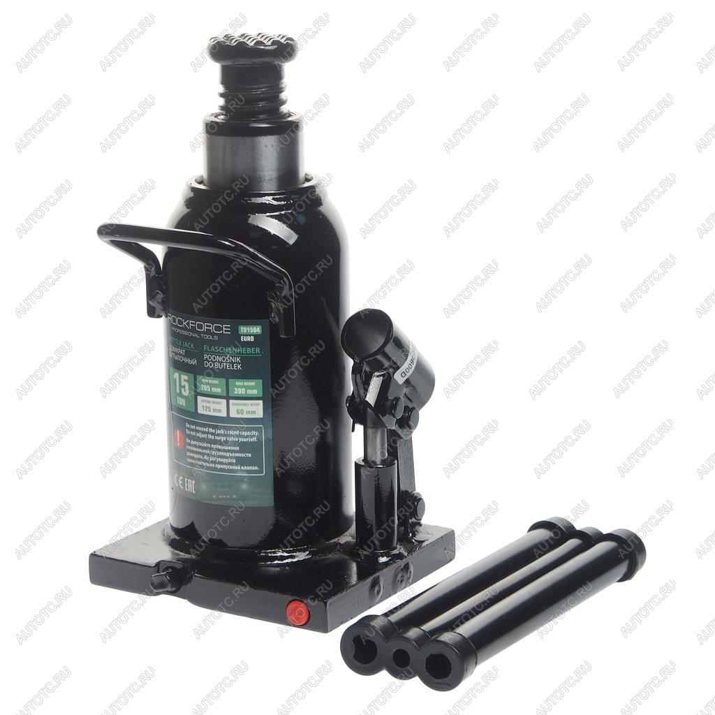 5 599 р. Домкрат бутылочный 15т 230-460мм с клапаном ROCKFORCE ROCKFORCE rf-t91504euro  с доставкой в г. Кемерово