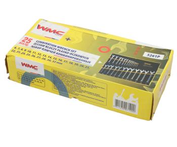 4 399 р. Набор ключей комбинированных 6-32мм 25 предметов на полотне WMC TOOLS WMC TOOLS wmc-5261p  с доставкой в г. Кемерово. Увеличить фотографию 6