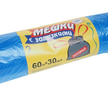 143 р. Мешок для мусора 60л 30шт. с завязками NO NAME 60х30  с доставкой в г. Кемерово. Увеличить фотографию 2