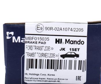 1 989 р. Колодки тормозные FORD Transit (06-) задние (4шт.) MANDO MANDO mbf015035  с доставкой в г. Кемерово. Увеличить фотографию 7