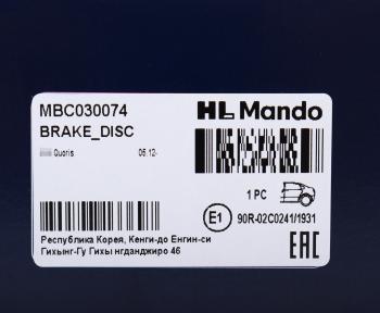 4 299 р. Диск тормозной HYUNDAI Genesis (13-) задний (1шт.) MANDO MANDO mbc030074  с доставкой в г. Кемерово. Увеличить фотографию 5