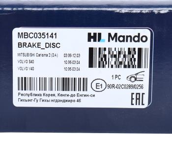 3 199 р. Диск тормозной VOLVO S40 (95-03),V40 (95-04) передний (1шт.) MANDO MANDO mbc035141 MANDO mbc035141  с доставкой в г. Кемерово. Увеличить фотографию 6