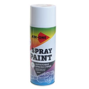 261 р. Краска белая глянцевая акриловая аэрозоль 450мл Spray Paint White Gloss AIM-ONE AIM-ONE sp-gb40 AIM-ONE sp-gb40  с доставкой в г. Кемерово. Увеличить фотографию 1