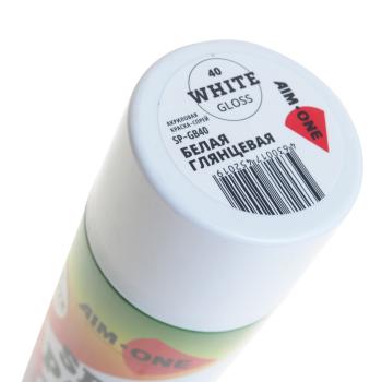 261 р. Краска белая глянцевая акриловая аэрозоль 450мл Spray Paint White Gloss AIM-ONE AIM-ONE sp-gb40 AIM-ONE sp-gb40  с доставкой в г. Кемерово. Увеличить фотографию 2