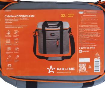 2 469 р. Сумка изотермическая 32л 37.5х34х26см PRO серая водонепроницаемая AIRLINE AIRLINE adcb008  с доставкой в г. Кемерово. Увеличить фотографию 6
