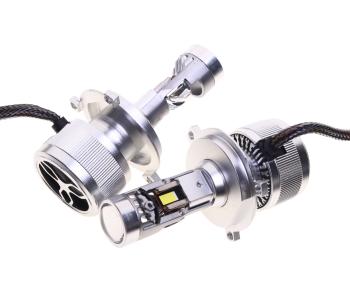 5 649 р. Лампа светодиодная 12V H4 P43t линза 4300K бокс (2шт.) CLEARLIGHT CLEARLIGHT kbm cl h4 mini pro 4k-2  с доставкой в г. Кемерово. Увеличить фотографию 3