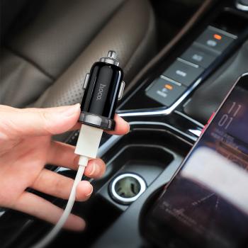 599 р. Устройство зарядное в прикуриватель 1USB + 1 Type C 12V HOCO HOCO z44 black  с доставкой в г. Кемерово. Увеличить фотографию 3