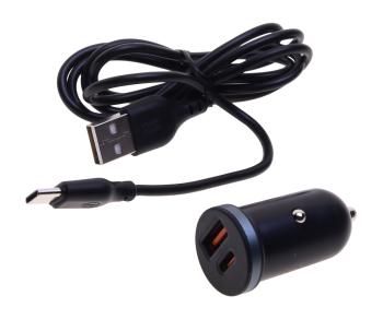 719 р. Устройство зарядное в прикуриватель 1USB + 1 Type C 12V XO XO cc56 black  с доставкой в г. Кемерово. Увеличить фотографию 1