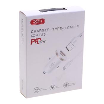 669 р. Устройство зарядное в прикуриватель 1USB + 1 Type C 12V XO XO cc56 white  с доставкой в г. Кемерово. Увеличить фотографию 3