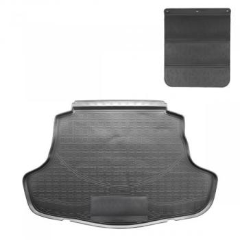 Коврик в багажное отделение с защитным фартуком Norplast Unidec Toyota Camry XV70 дорестайлинг (2017-2021) (черный)