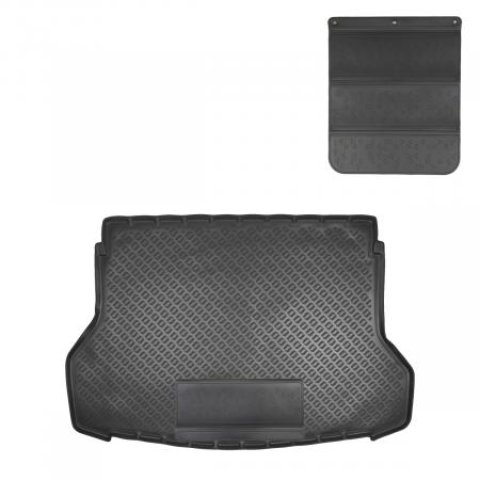 2 879 р. Коврик в багажное отделение с защитным фартуком Norplast Unidec  Nissan X-trail  3 T32 (2013-2018) дорестайлинг (черный)  с доставкой в г. Кемерово