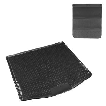 Коврик в багажное отделение с защитным фартуком Norplast Unidec Ford Fusion  1 (2002-2005) хэтчбэк дорестайлинг (черный)