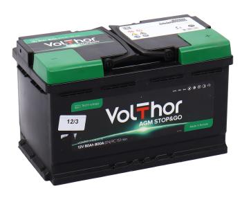 23 599 р. Аккумулятор VOLTHOR AGM 80Ач обратная полярность VOLTHOR 6ст80(0)  с доставкой в г. Кемерово. Увеличить фотографию 2