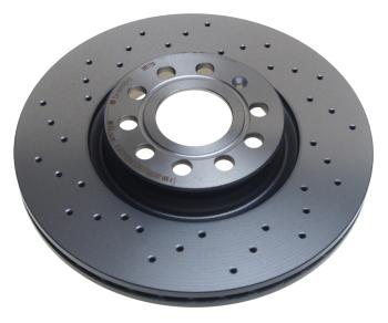 Диск тормозной AUDI A3 VW Golf 4,5 Passat,Tiguan перфорированный пер.вент. D=312мм BREMBO BREMBO 09.9772.1x