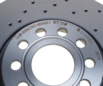 10 599 р. Диск тормозной AUDI A3 VW Golf 4,5 Passat,Tiguan перфорированный пер.вент. D=312мм BREMBO BREMBO 09.9772.1x  с доставкой в г. Кемерово. Увеличить фотографию 3