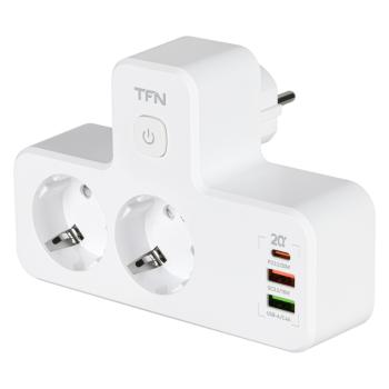 1 359 р. Тройник сетевой 2 гнезда + 3 USB TFN TFN tfn-power5wh  с доставкой в г. Кемерово. Увеличить фотографию 2