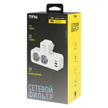 1 359 р. Тройник сетевой 2 гнезда + 3 USB TFN TFN tfn-power5wh  с доставкой в г. Кемерово. Увеличить фотографию 5
