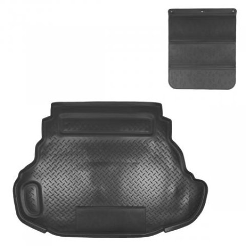 3 299 р. Коврик в багажное отделение с защитным фартуком (3,5L) Norplast Unidec  Toyota Camry  XV50 (2011-2014) дорестайлинг (черный)  с доставкой в г. Кемерово