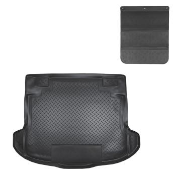 Коврик в багажное отделение с защитным фартуком Norplast Unidec Honda CR-V RE1,RE2,RE3,RE4,RE5,RE7 дорестайлинг (2007-2010) (черный)