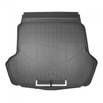 Коврик в багажное отделение с защитным фартуком Norplast Unidec KIA Optima 4 JF дорестайлинг седан (2016-2018) (черный)