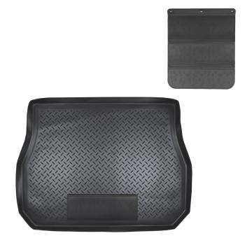 Коврик в багажное отделение с защитным фартуком Norplast Unidec BMW X5 E53 дорестайлинг (1999-2003) (черный)