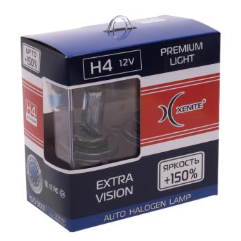 819 р. Лампа 12V H4 P43t +150% бокс (2шт.) XENITE XENITE 1007176  с доставкой в г. Кемерово. Увеличить фотографию 3