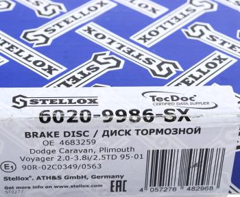 2 289 р. Диск тормозной DODGE Caravan (95-01) передний (1шт.) STELLOX STELLOX 6020-9986-sx  с доставкой в г. Кемерово. Увеличить фотографию 7