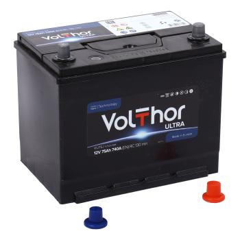 12 199 р. Аккумулятор VOLTHOR Ultra 75Ач обратная полярность VOLTHOR 6ст75(0) 57529 d26  с доставкой в г. Кемерово. Увеличить фотографию 1