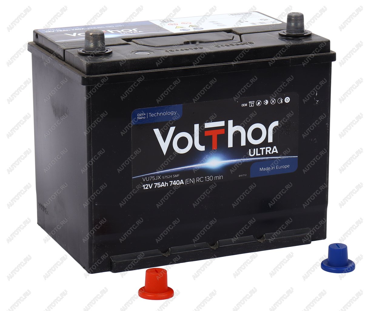 12 199 р. Аккумулятор VOLTHOR Ultra 75Ач VOLTHOR 6ст75(1) 57524 d26  с доставкой в г. Кемерово