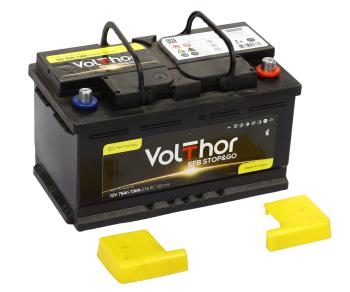 13 699 р. Аккумулятор VOLTHOR EFB 75Ач обратная полярность,низкий VOLTHOR 6ст75(0) 58014  с доставкой в г. Кемерово. Увеличить фотографию 2
