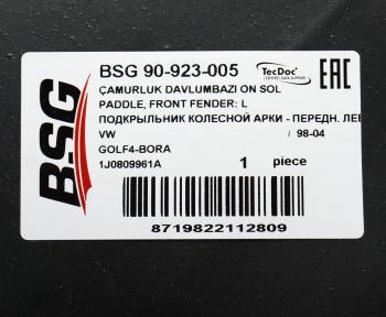 1 289 р. Подкрылок VW Golf (00-07) передний левый BSG BSG bsg90923005  с доставкой в г. Кемерово. Увеличить фотографию 4