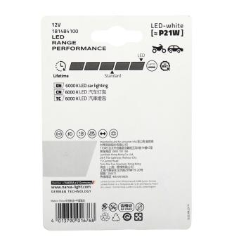 1 099 р. Лампа светодиодная 12V P21W BA15s блистер (2шт.) LED White NARVA NARVA 18148-2бл  с доставкой в г. Кемерово. Увеличить фотографию 2
