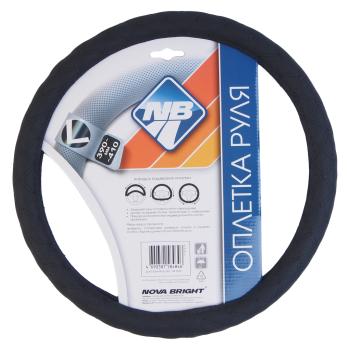 429 р. Оплетка руля (L) 39-41см черная экокожа NOVA BRIGHT NOVA BRIGHT 47679  с доставкой в г. Кемерово. Увеличить фотографию 1