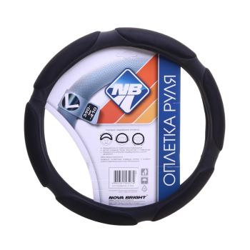 539 р. Оплетка руля (L) 39-41см черная экокожа спонж NOVA BRIGHT NOVA BRIGHT 38687  с доставкой в г. Кемерово. Увеличить фотографию 1