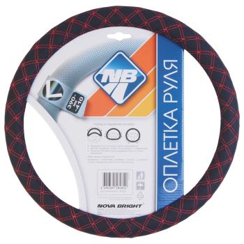 429 р. Оплетка руля (L) 39-41см черно-красная экокожа NOVA BRIGHT NOVA BRIGHT 47677  с доставкой в г. Кемерово. Увеличить фотографию 1