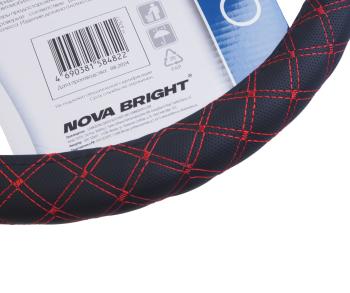 429 р. Оплетка руля (L) 39-41см черно-красная экокожа NOVA BRIGHT NOVA BRIGHT 47677  с доставкой в г. Кемерово. Увеличить фотографию 2
