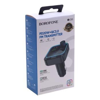 669 р. Устройство зарядное в прикуриватель с трансмиттером (bluetooth,hands free) черное BOROFONE BOROFONE bc53  с доставкой в г. Кемерово. Увеличить фотографию 4