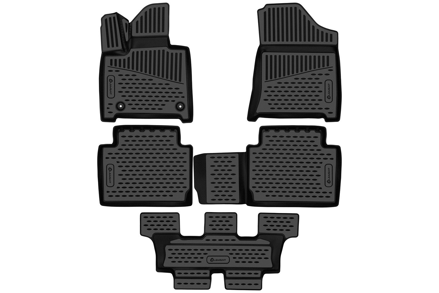 3 299 р. Коврики 3D в салон подходят для HYUNDAI Santa Fe V (MX5) 2023-, 7 мест, 5шт. (полиуретан)  Хендай Element element3dan0687210k  с доставкой в г. Кемерово
