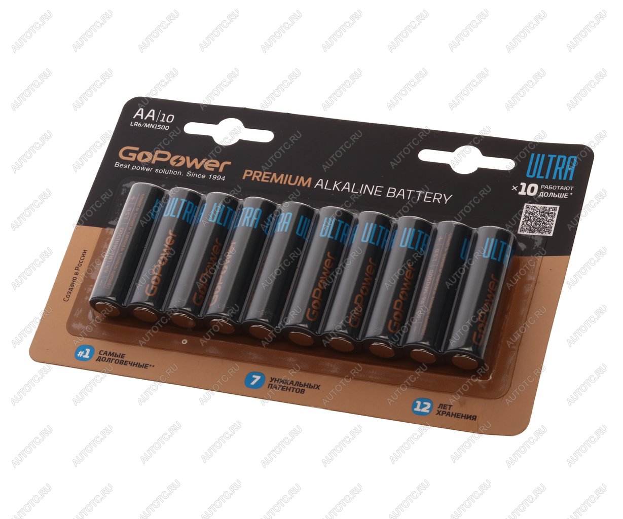 449 р. Батарейка AA LR6 1.5V блистер 10шт. Alkaline Ultra GOPOWER GOPOWER 00-00026395  с доставкой в г. Кемерово