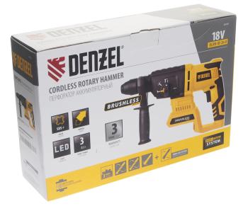 14 599 р. Перфоратор аккумуляторный 18.0В 3.0Ач Li-Ion DENZEL DENZEL 26702  с доставкой в г. Кемерово. Увеличить фотографию 5