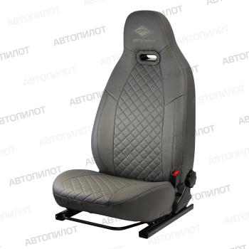 Чехлы сидений (экокожа, 40/60) Литой Модуль Автопилот Datsun mi-DO (2014-2021), Datsun on-DO (2014-2021), Лада Гранта ( 1 2191,  2190) (2011-2018), Лада Гранта FL ( 2191,  2190,  2192) (2018-2025), Лада Калина Cross  2194 (2014-2018) (серый)